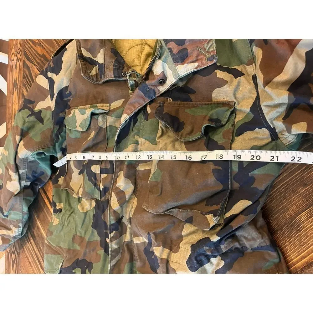 US Military Camo Hooded Jacket Men Medium Hunting Utility Tactical Work Outdoor